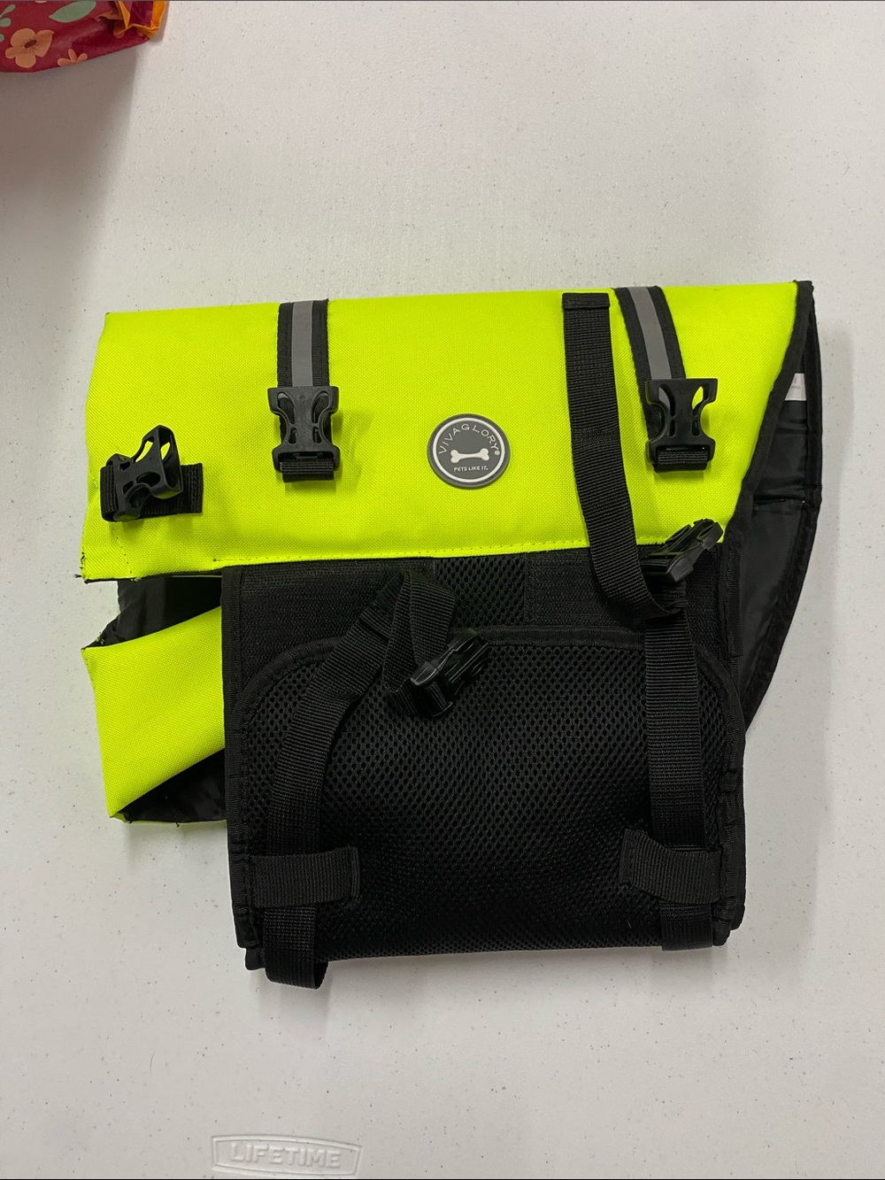 High-Visibility Yellow & Black Dog Life Jacket